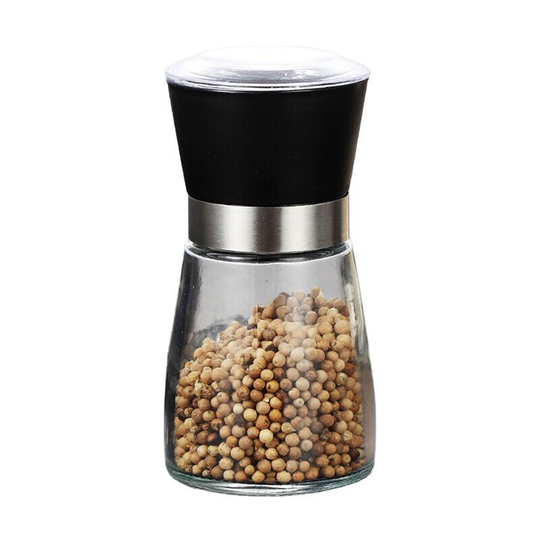 Briday - Salt And Pepper Grinder With Plastic Lid And Tempered Glass Bottle