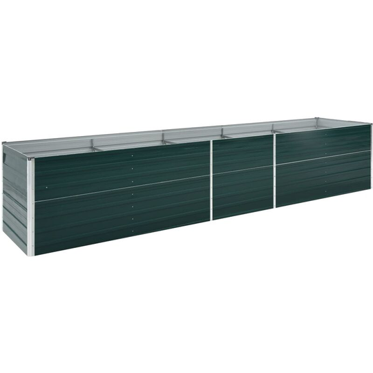 Garden Raised Bed Galvanised Steel 400x80x45 cm Green - Green