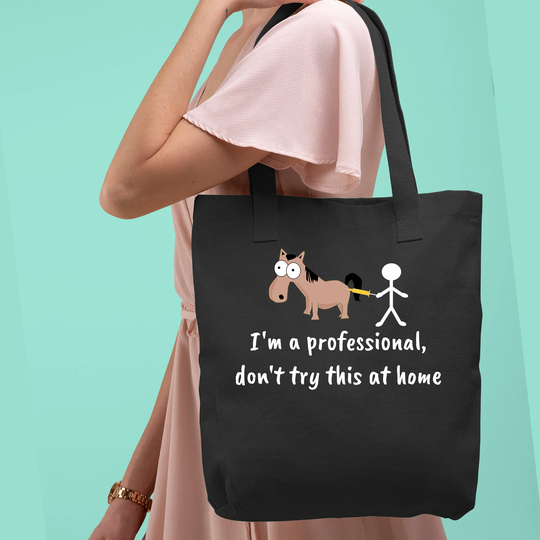 Don't Try This At Home Tote Bag, Shoulder Graduation, Birthday, Appreciation Gift, Dvm, Gift For Vet, World Veterinary Day