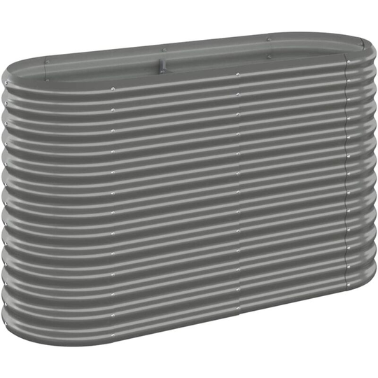 Vidaxl - Garden Planter Powder-coated Steel 114x40x68 cm Grey Grey
