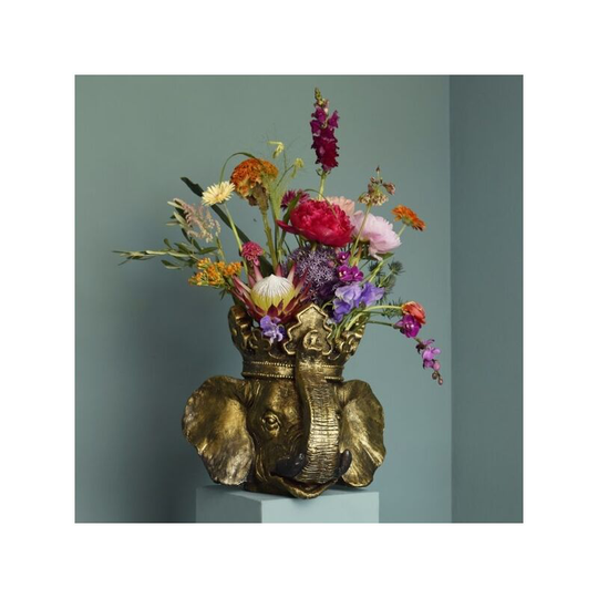 Emperor Elephant Planter in Gold