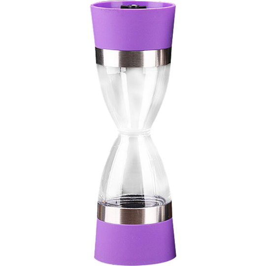Salt and Pepper Grinder,Manual Stainless Steel Salt Pepper Mill 2 in 1- Refillable Spices Grinder Shakers Purple