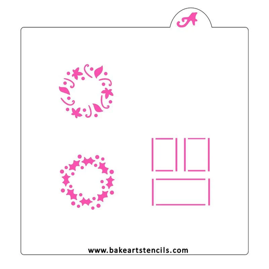 Front Door Decor Cookie Stencil, House Christmas Home Wreath Stencil
