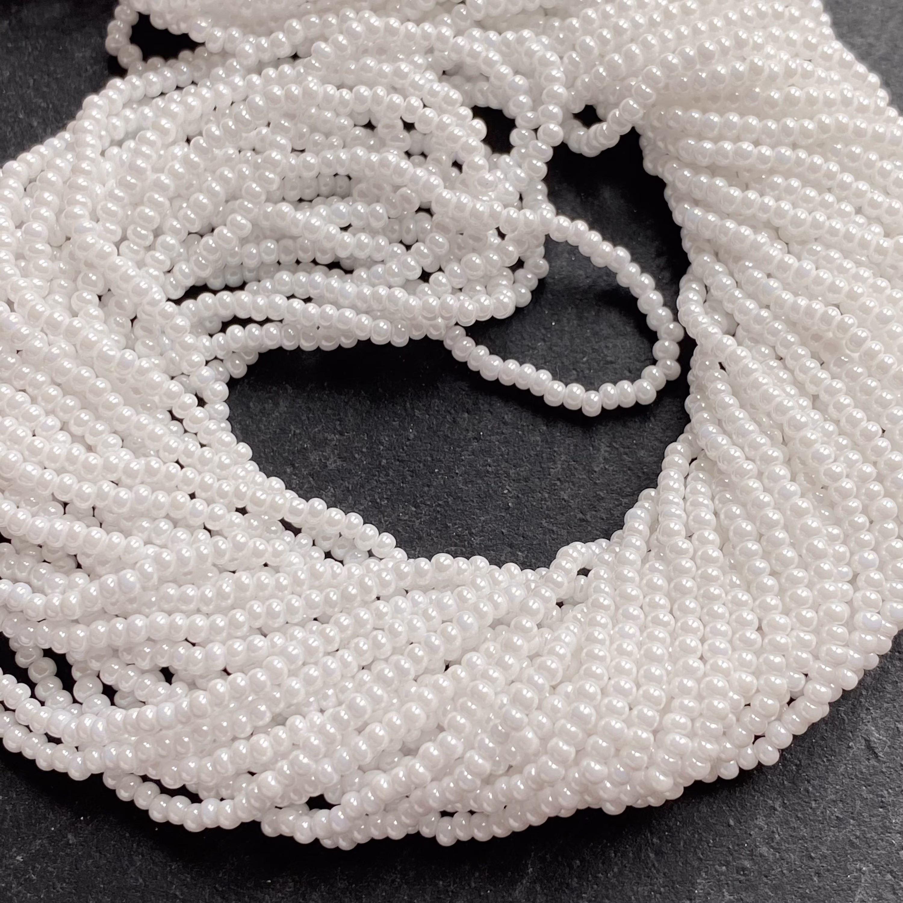 White 11/0 Preciosa Seed Beads, Wholesale Czech Glass Tiny Bulk 1 Full Hank Diy Beaded Jewelry Supplies