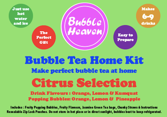 Boba Bubble Tea Make At Home Kit Makes 6-9 Extra Large Fruity Citrus Drinks