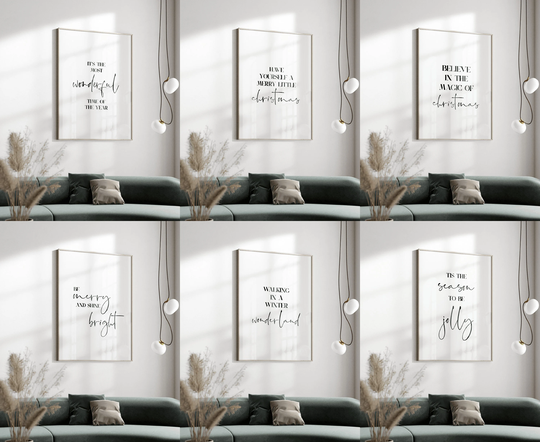 Minimalist Christmas Wall Art | Print Decor Decoration Seasonal Prints Xmas Sign Winter