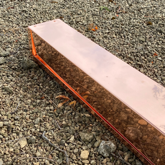 Copper Window Box Style Handmade Metal Planter From Recycled Repurposed Sheet