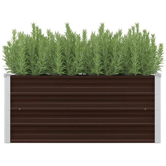 Garden Planter Brown 100x40x45 cm Galvanised Steel