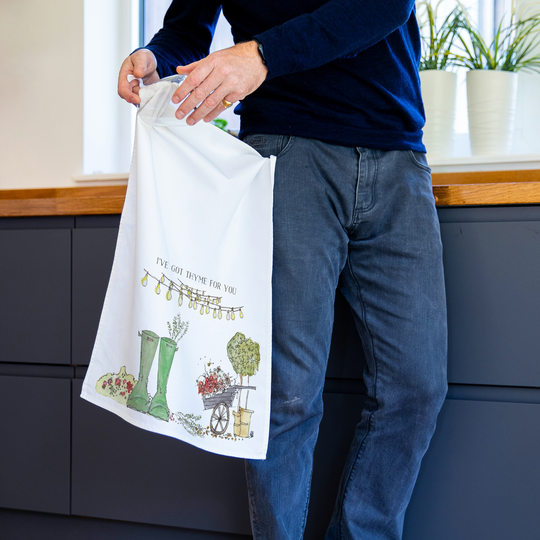 Personalised Herb Garden Tea Towel