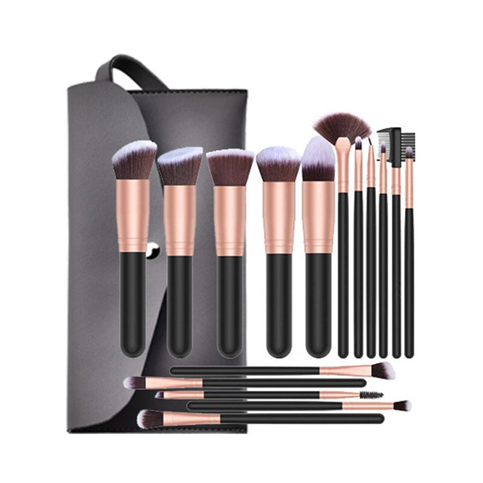 Sun Flowergb - Professional Makeup Brushes 16 Pieces Cosmetic Brushes Kit for Liquid Powder Cream Fusion Foundation Concealer Eye Face Synthetic