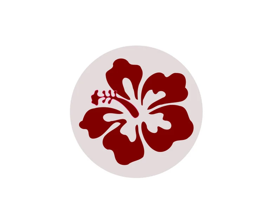 Hibiscus Pottery Stamp , Clay - Clear Acrylic