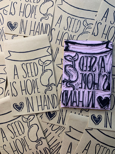 Hand Stamped Seed Packets