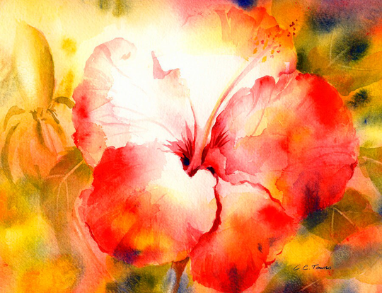Hibiscus Watercolor, Decor, Hawaiian Painting, Hawaii Wall Art, Painting