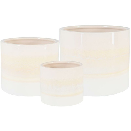 Reactive Glaze Plant Pots - 3 Sizes - Natural - Nicola Spring