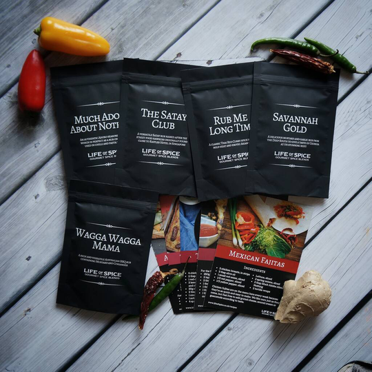 Perfect With Chicken! Five Rubs Set With Recipe Cards