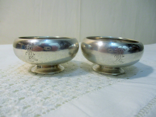 Frank W. Smith Silver Co., Antique Sterling Salt Cellars/Dips, Pair | Crmi