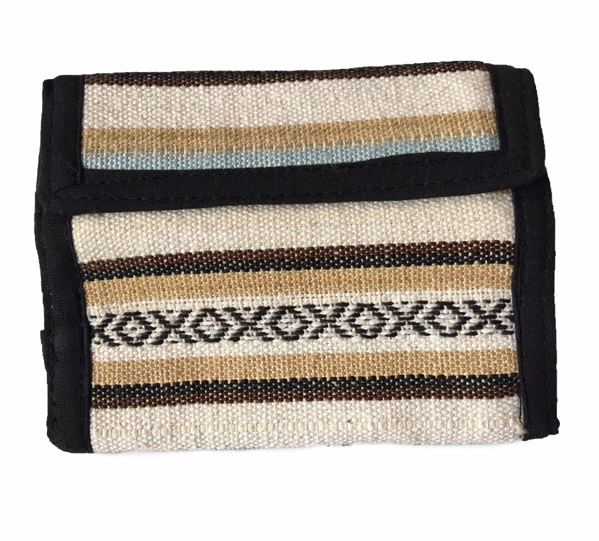 100% Cotton Stripe Aztec Wallet With Card Coin Note Section