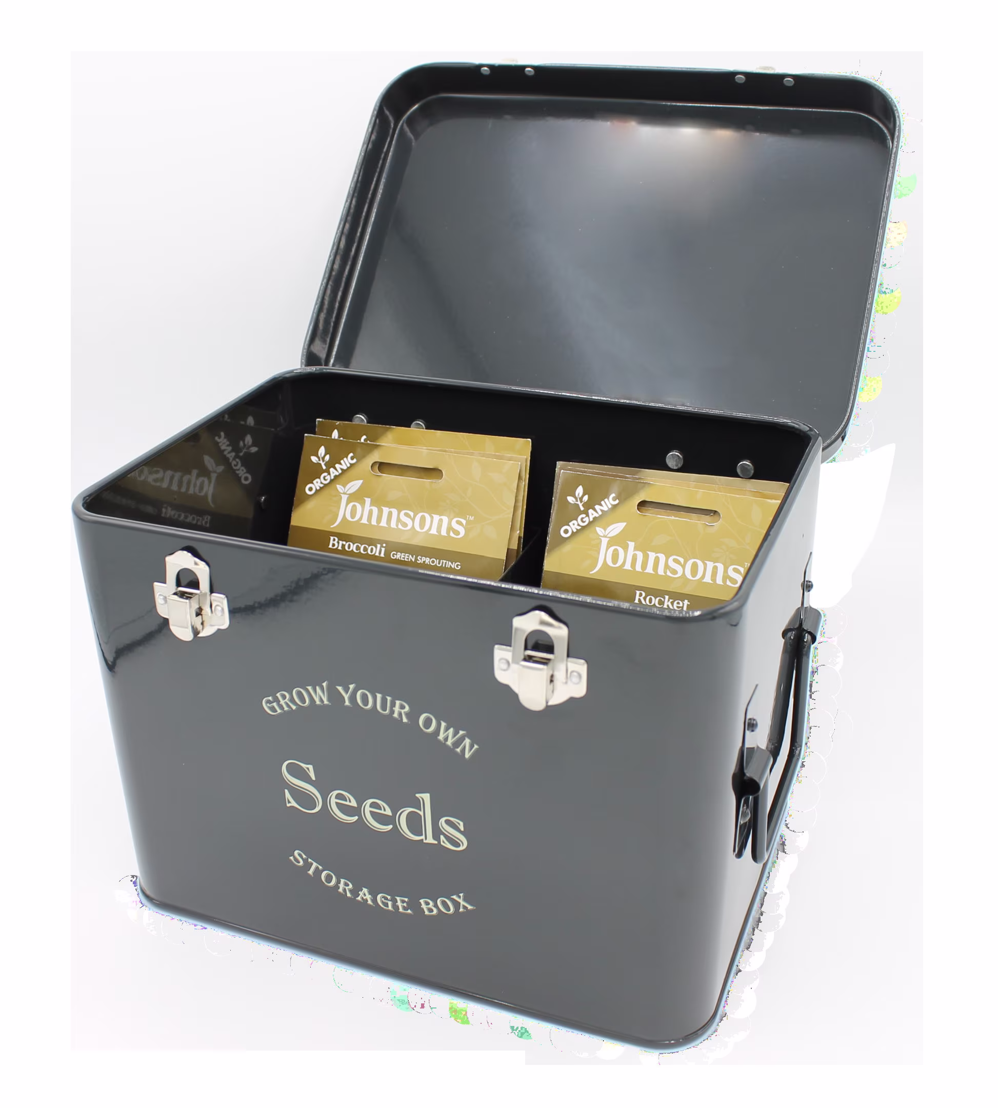 Seed Tin Storage For Gardeners Gift Black