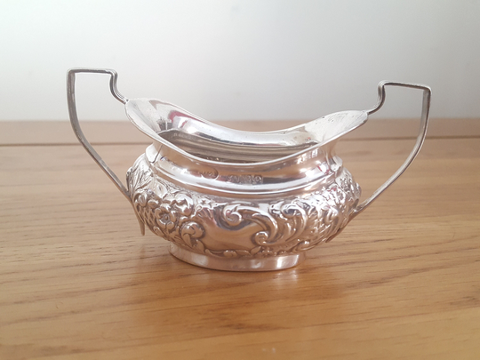 Victorian William Dodge Silver Hallmarked Twin Handled Dish, Salt Bowl, Chester Solid 1899