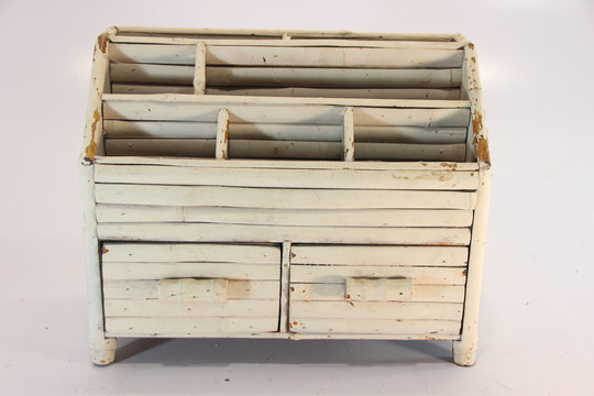 Vintage, Bamboo Organizer, Shabby Chic, Letter Holder, Desk Organization, Rustic Storage, Cottage Decor, Home