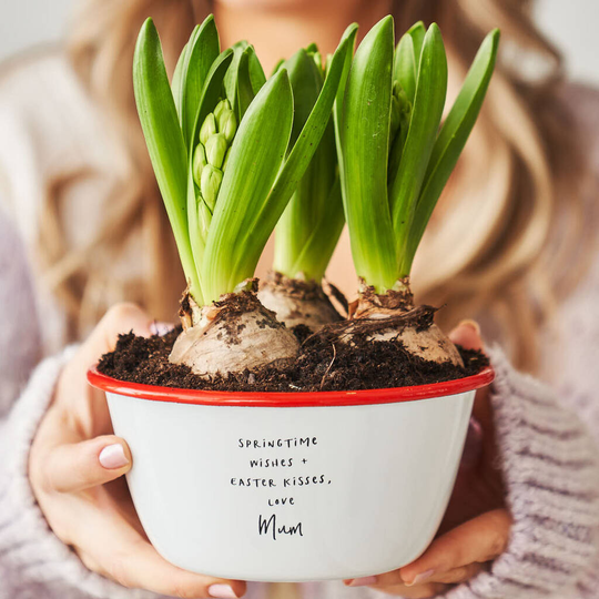 Personalised Engraved Enamel Planter