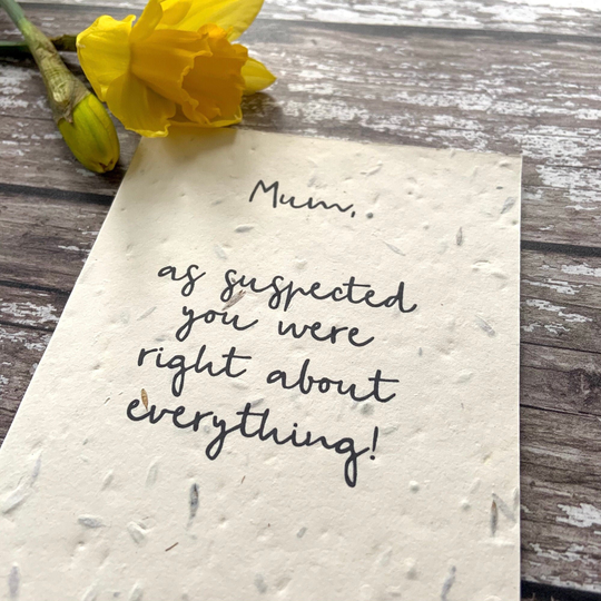 Plantable Seed Card, Mother's Day Card