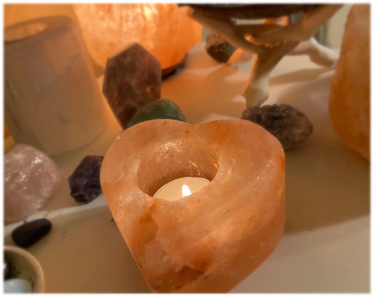 Heart Shaped Himalayan Salt Tealight Candle Holder | Healing & Purifying