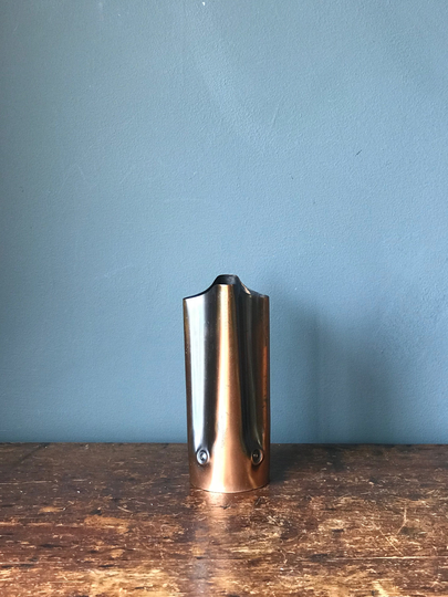 Organic Copper Vase Hand Crafted Stylish Unusual With Brass Rivets