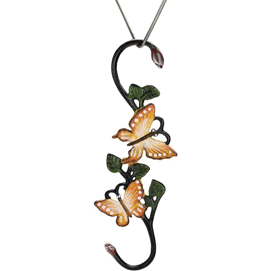 Bearsu - Set of 3 Heavy Duty Cast Iron s Butterfly Hooks - 11 Inch Decorative Metal Plant Hooks s Shaped Hanger Brackets for Garden Hanging Planters