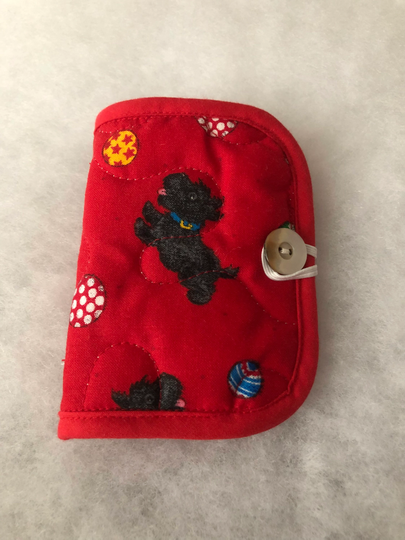 Quilted Needle Book Case Organizer - Scotty Dogs On Red Scottish Terrier