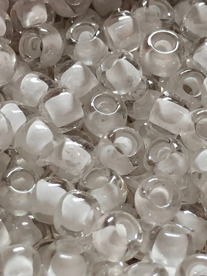 New Toho Round Seed Beads, 6/0, Inside-Color Crystal/Snow-Lined, | Tr-06-981, Qty 20 Grams, 4mm Beads