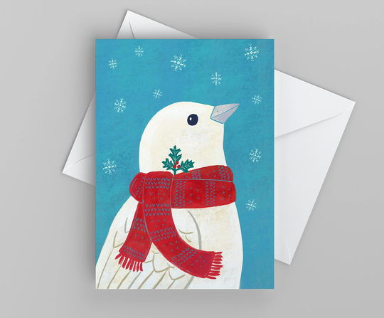 Cute Winter Bird With Scarf, Card For Friend, Anytime Greeting