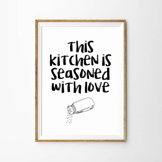 This Kitchen Is Seasoned With Love Print | Poster For Mum