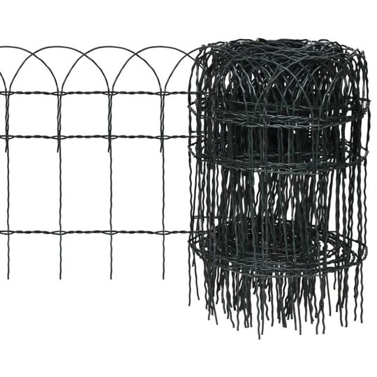 Hommoo - Garden Border Fence Powder-coated Iron 10x0.4 m VD03806