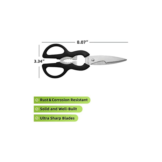 Benobby Kids - Kitchen Scissors by, Multi-Purpose Scissors Bottle Opener Nutcracker Utility Scissors Meat Scissors Poultry Scissors, Fine Serrated