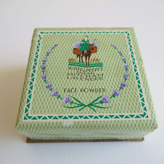 Vintage Potter & Moore's Original Mitcham Lavender Face Powder Box Unopened & Moore 1930's 1940's Art Deco