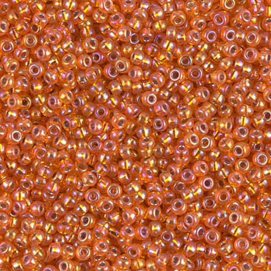 Miyuki Seed Beads 11/0 Silver Lined Orange Ab , 1008-New