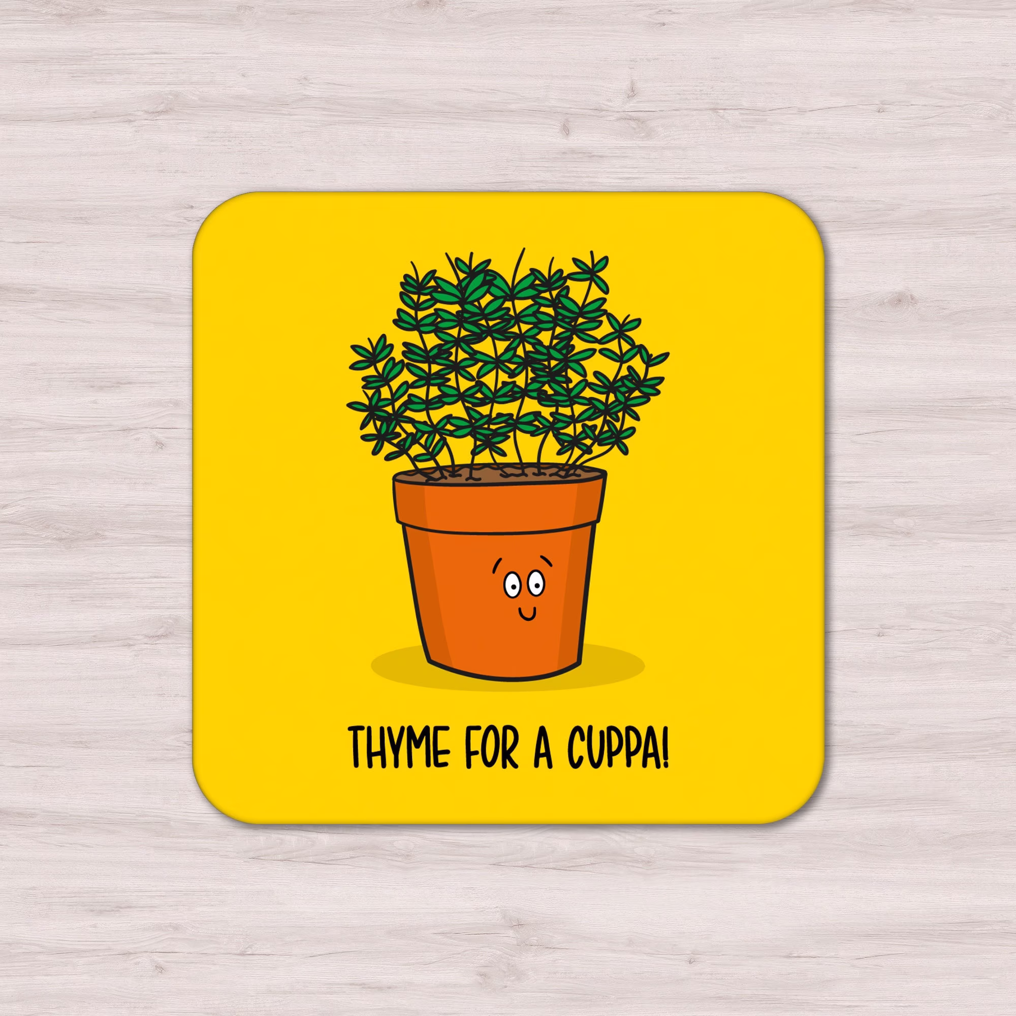 Funny Pun Coaster | Chef Birthday Gift Herb Cuppa Thyme Food Present Yorkshire