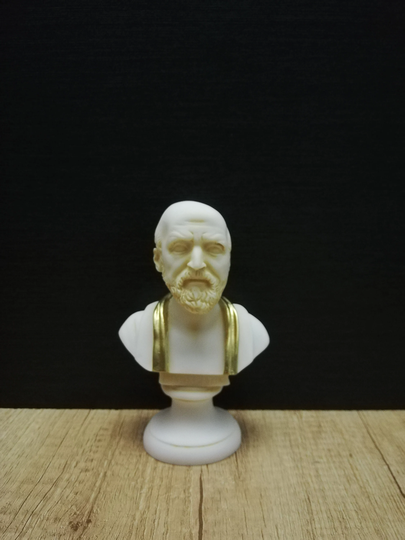 Hippocrates The Father Of Medicine Bust Head 15cm-5.90In Handmade-Handpainted Marble Cast Sculpture Free Shipping - Tracking Number