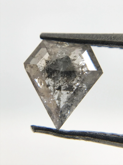 0.59Ct Salt & Peper Diamond Icy Shield Shape Step Cut Pepper Natural Kite