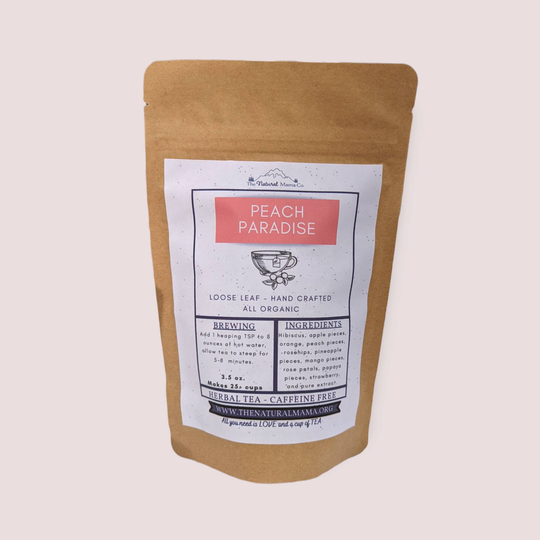 Peach Herbal Tea | Organic Hibiscus Fruit Loose Leaf Rose Hips Petals Dried
