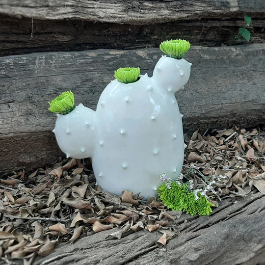 Cactus Vase | Ceramic Cactus Vase Stoneware Flower Boho