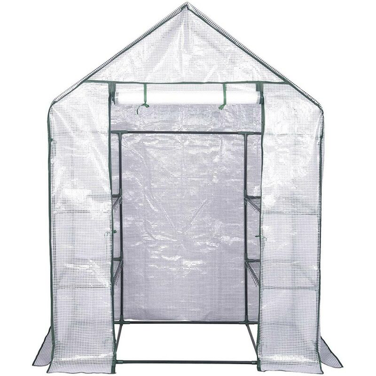 Woltu - Garden Greenhouse Plastic Tomato Greenhouse Vegetable Fruit Flower Plant 143x73x195cm White - White