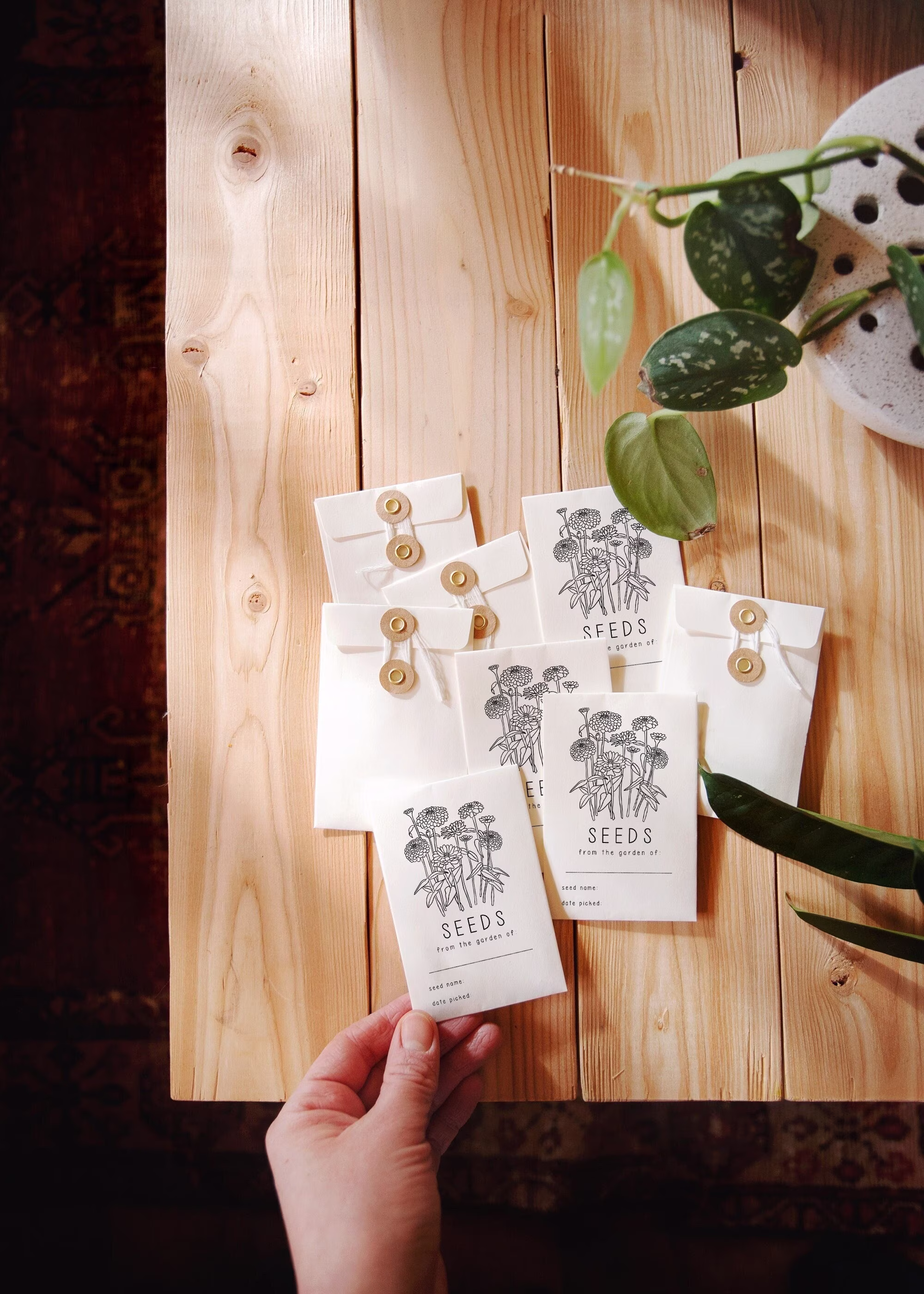 Zinnia Seed Stamp, Custom Packet Cut Flowers Labeling From The Garden Of, Vintage Packet, Zinnias