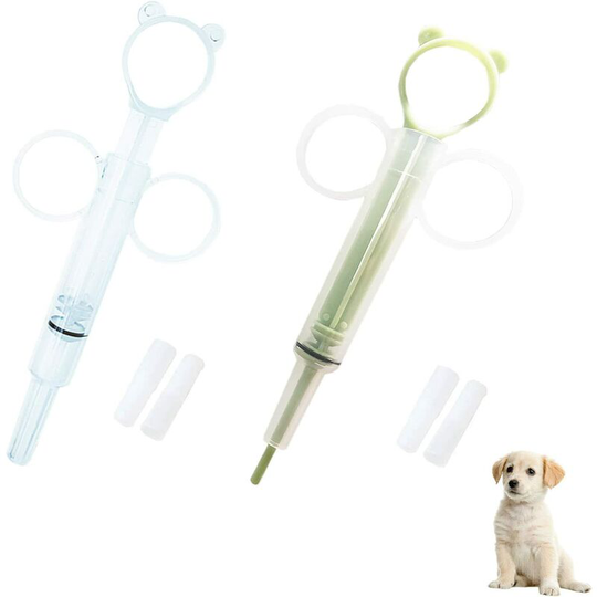 Betterlifegb - 2 pieces animal dogs and cats pill syringe, plastic pill pill tablet feeder, animals medicine distributor, for dogs, cats, babies