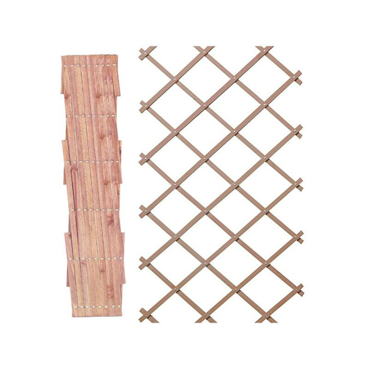 5 x Gardman 07255 1.8m x 0.6m Expanding Riveted Tan Trellis Screen Garden Plant