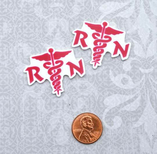 Rn Caduceus Word Cabochon in Uv Print Laser Cut Acrylic