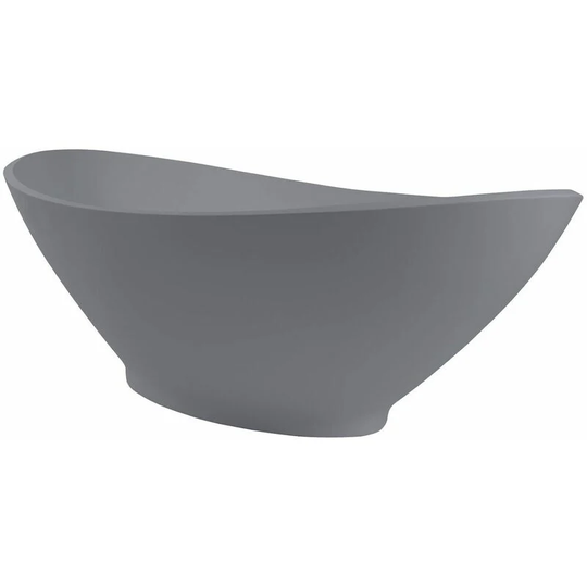 Modern Freestanding Bath Double Ended Baths Solid Surface Powder Grey 1890 x 900 - Grey