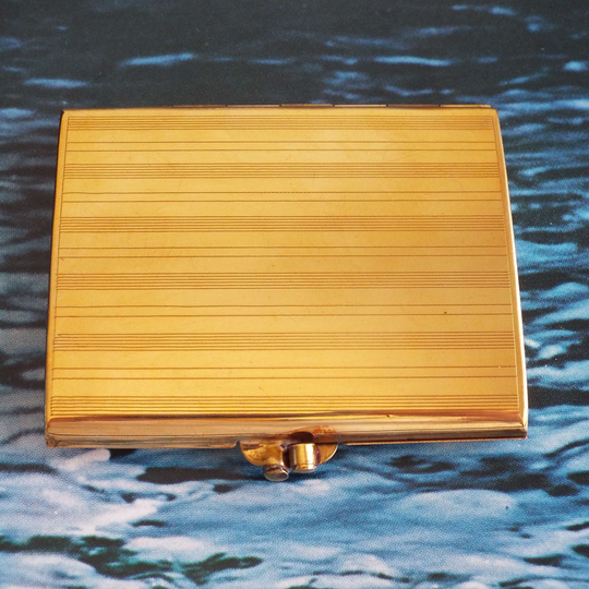 Vintage 1940's Stratton Pontoon Powder Compact Purse Vanity Storage Make Up Cosmetics