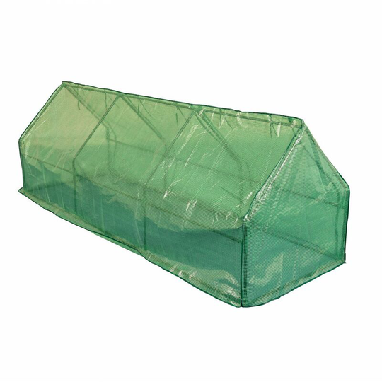 Oypla - Large Steeple Growhouse Garden Plant Greenhouse with Plastic Mesh Cover - 270x90x90cm